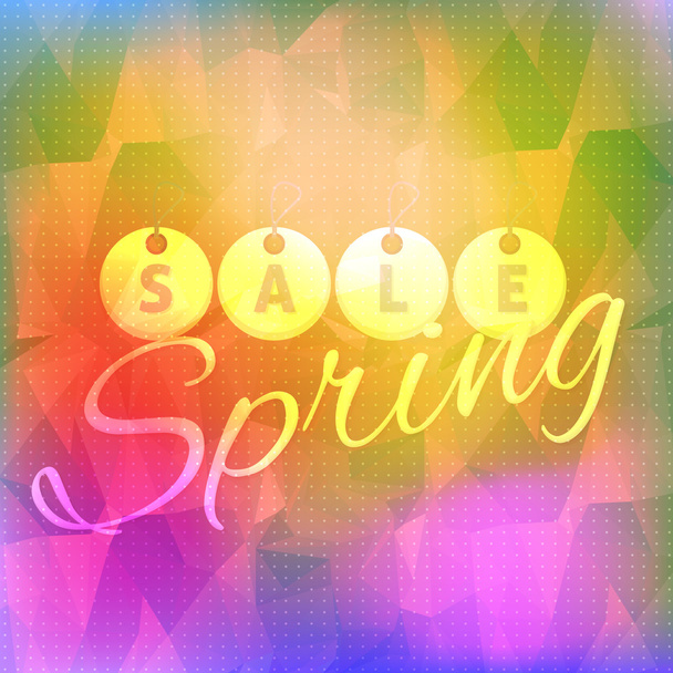 Low Poly Background and Web Banner of Spring Season Sale - Διάνυσμα, εικόνα