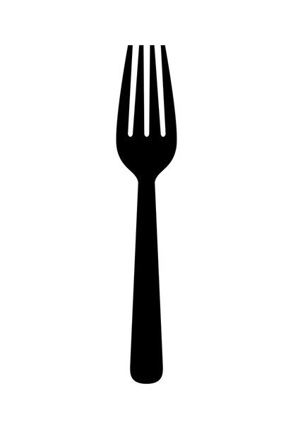 Silhouette of a Fork. Menu concept. vector graphic - Vector, Image