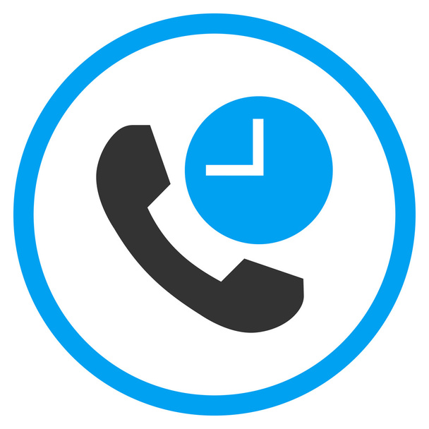 Phone Time Flat Rounded Vector Icon - Vector, afbeelding