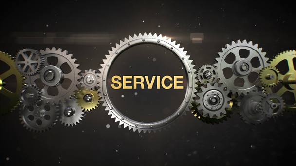 Spojovací kolečka a klíčové slovo "Service" (včetně alfa) - Záběry, video