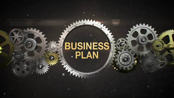 Подключение колес Gear и сделать ключевое слово, 'Бизнес-план' (включает в себя алфавит
) - Кадры, видео