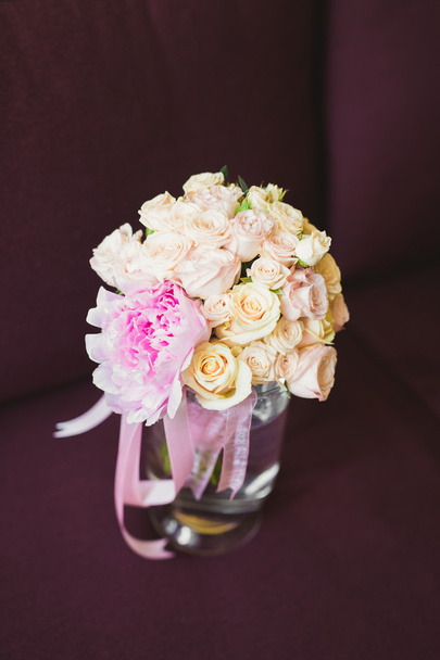 Wonderful luxury wedding bouquet of different flowers - 写真・画像
