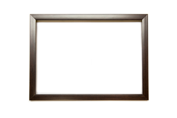 isolierter leerer Holzrahmen auf weißem Hintergrund mit Schatten - Foto, Bild