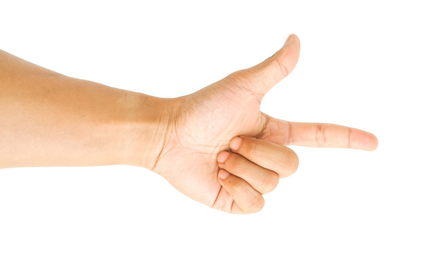 Human hand point something - Фото, изображение