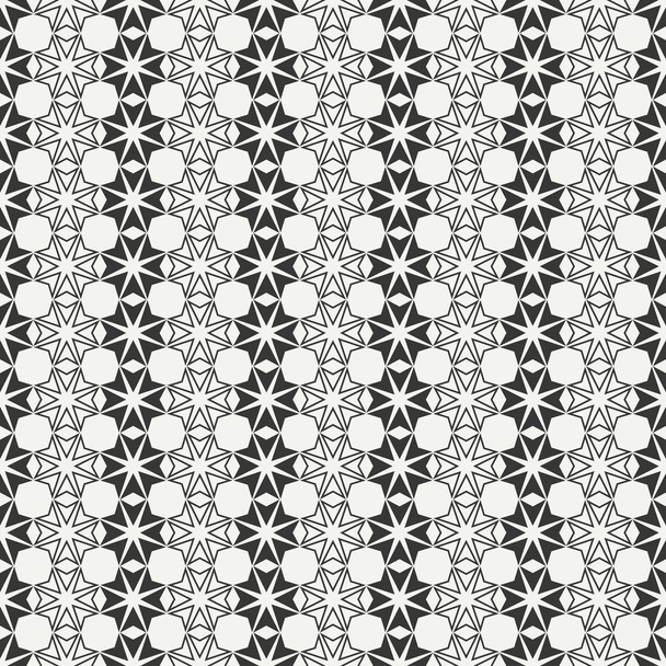 Geometric line monochrome lattice seamless arabic pattern. Islamic oriental style. Wrapping paper. Scrapbook paper. Tiling. White vector illustration. Moroccan background. Swatches. Graphic texture. - Vektori, kuva