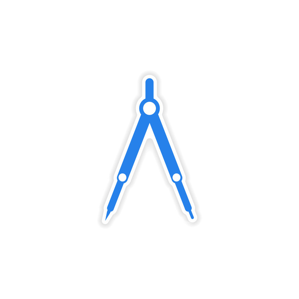 icône autocollant design réaliste sur papier Compas Mathématiques
 - Vecteur, image