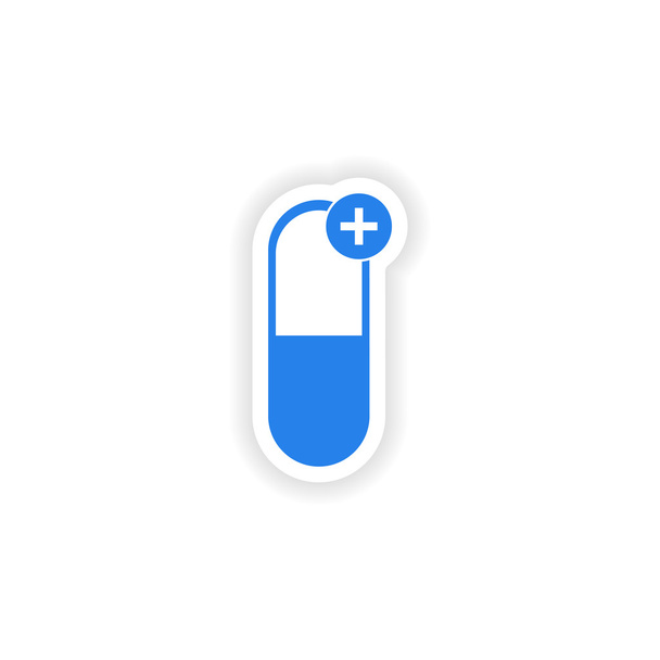 icon sticker realistic design on paper pills - Vector, Image