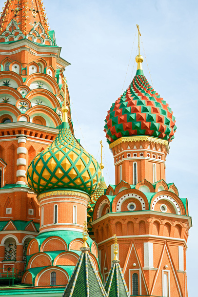 Ayrıntı St. Basils Katedrali, Kızıl Meydanı Moskova, Rusya. - Fotoğraf, Görsel