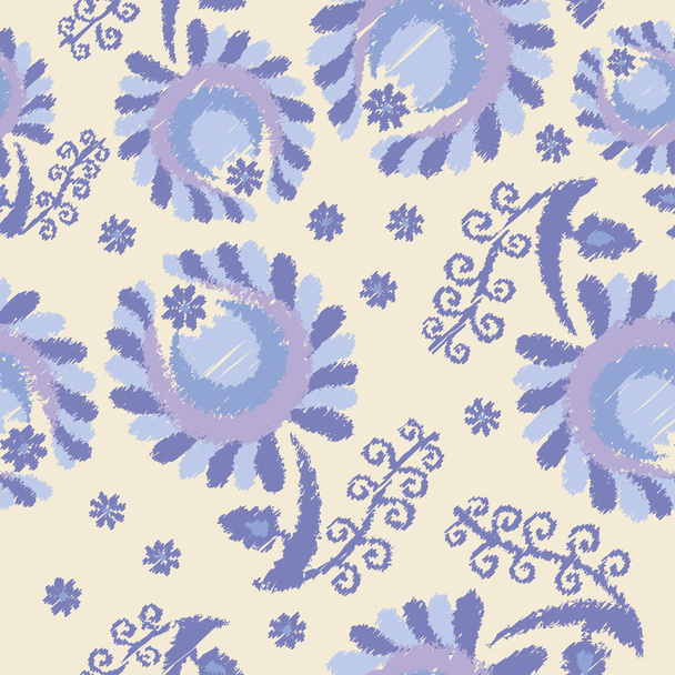 Ethnic boho seamless pattern with decorative flowers. Print. Cloth design, wallpaper. - ベクター画像