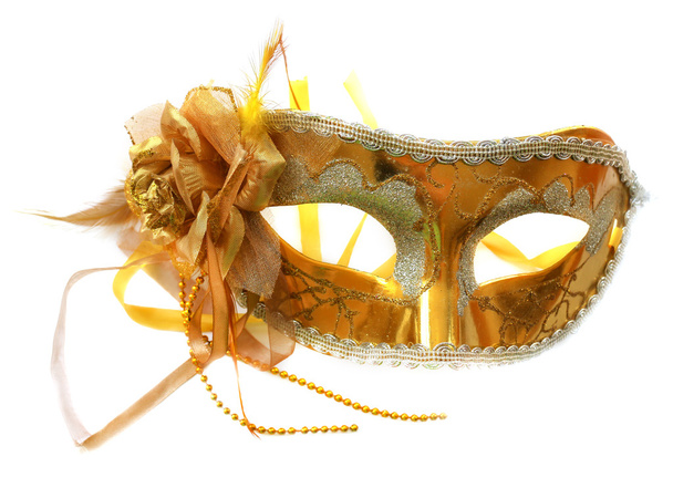 Zlatá maska na karneval nebo divadlo - Fotografie, Obrázek