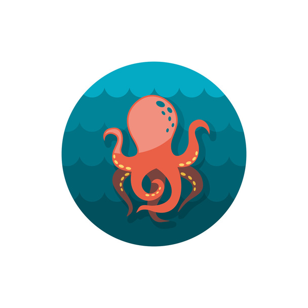Octopus icon. Summer. Vacation - Vektör, Görsel