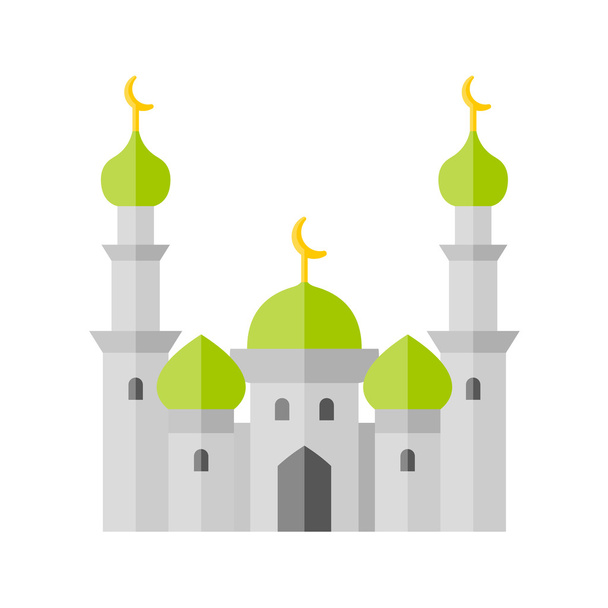 Mezquita musulmana icono plano colorido
 - Vector, Imagen