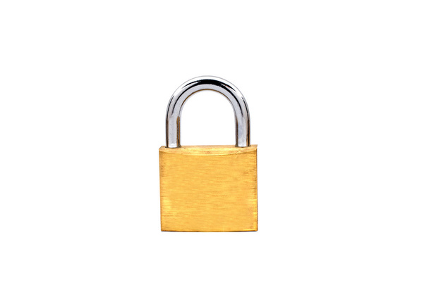 Metal padlock isolated on white background - Photo, Image