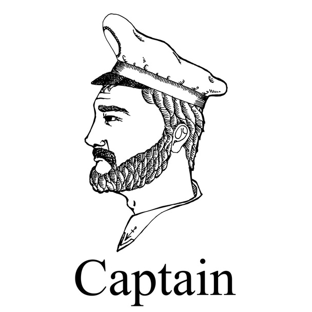 Profissão de capitão de navio
 - Vetor, Imagem