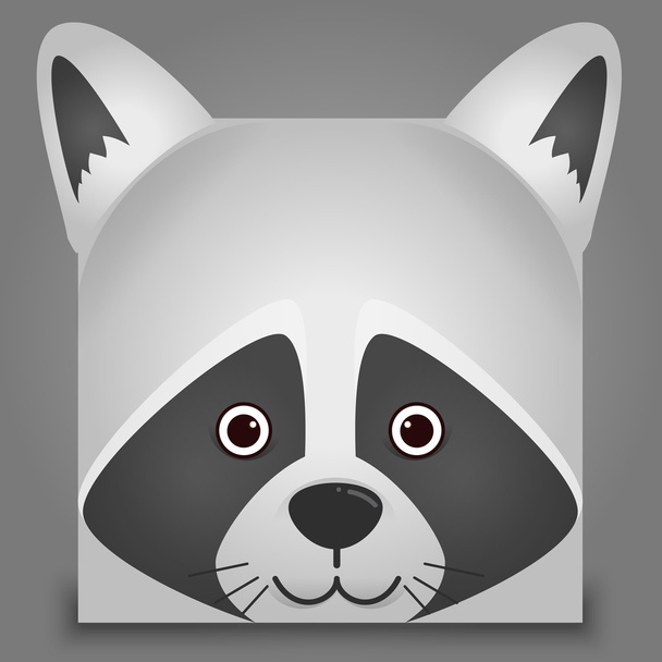 Vector image of a raccoon face square style - Vector, Image