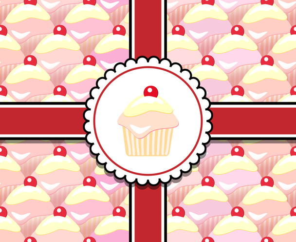 Cupcake-ajándék - Vektor, kép