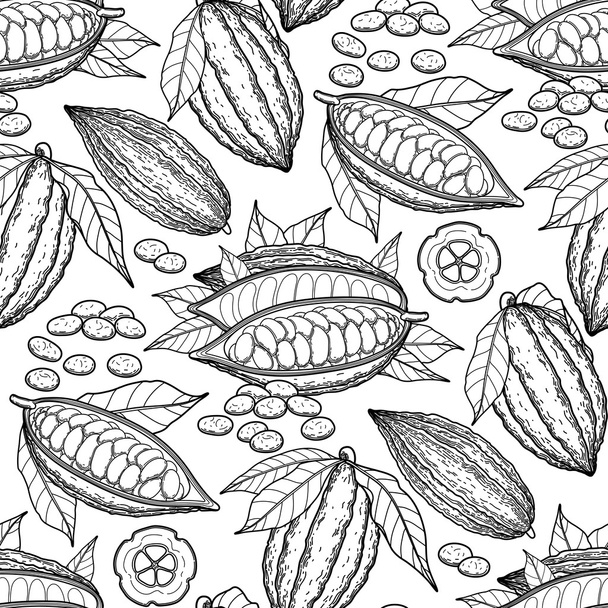 Graphic cocoa fruits pattern - Vector, Image