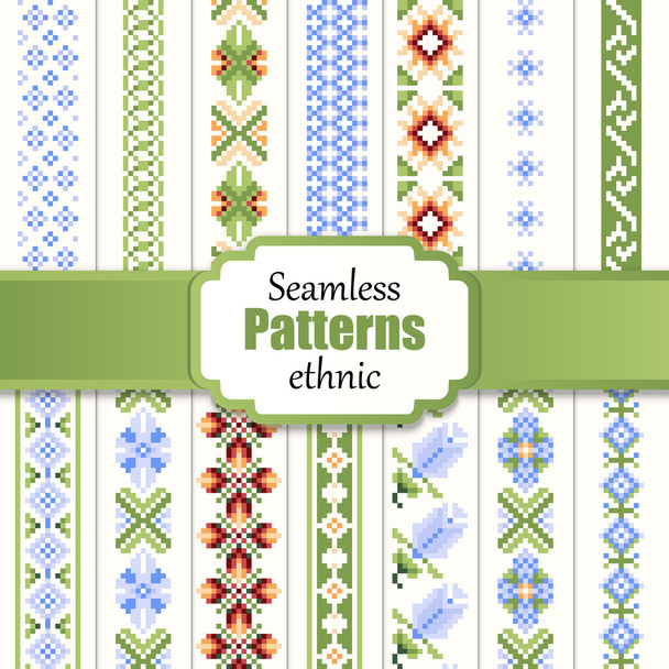 Summer sping Collection of Ethnic patterns.Vector. Isolated. - Vector, Image