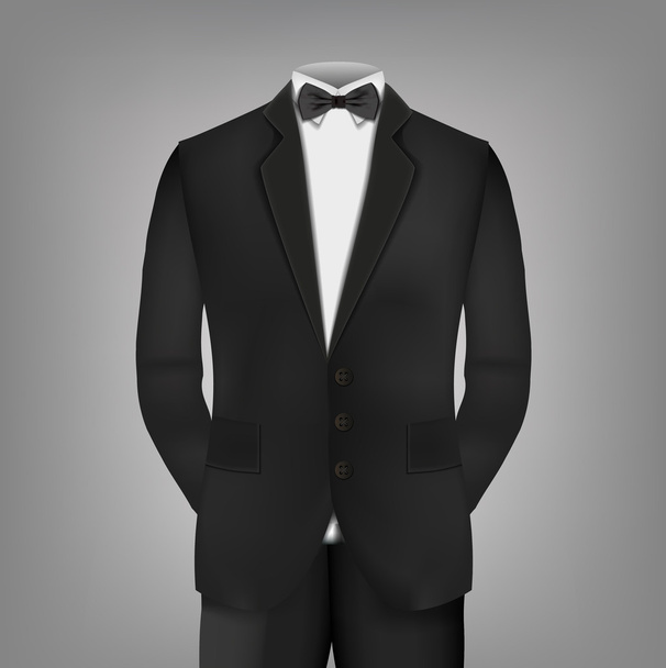 Tuxedo eps10 isolated on a black background - Вектор,изображение