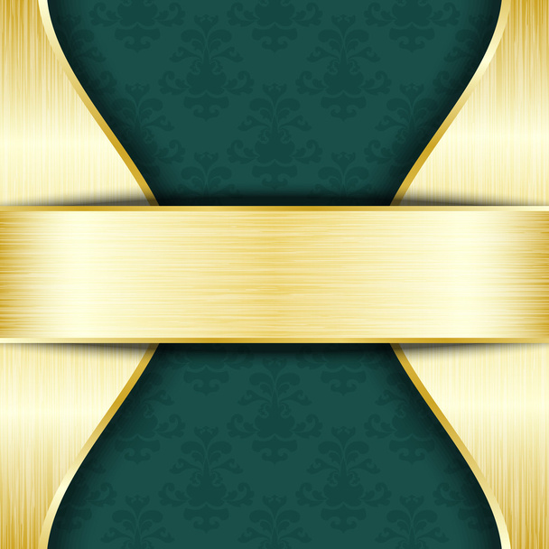 Gold and green template - Vector, Image