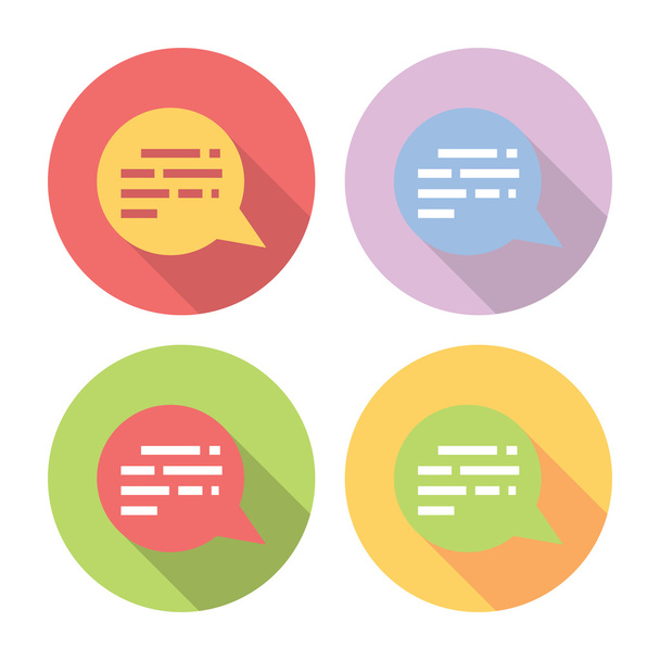 Chat Speech Bubble Flat Icons Set - Vetor, Imagem