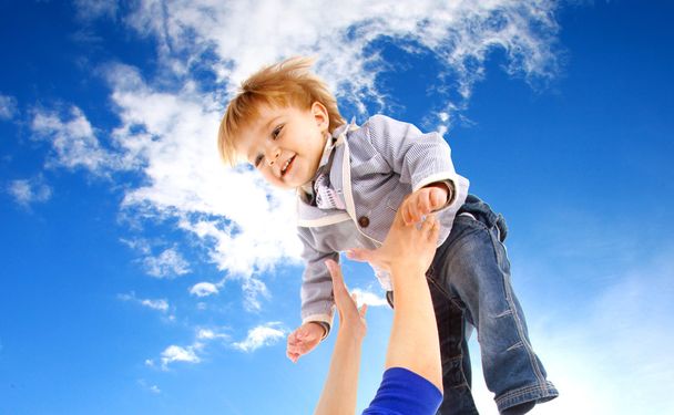 Flying child on sky - Photo, Image