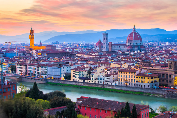 Florence skyline at night in Italy - Photo, Image