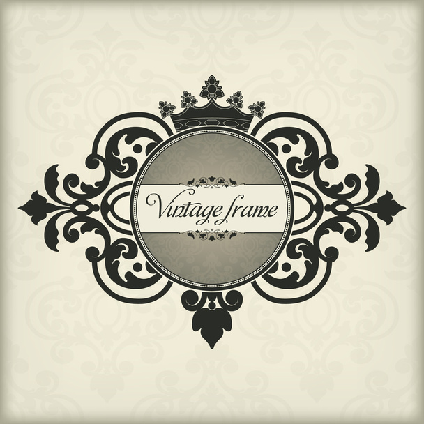 Vintage frame with crown - Vector, Image