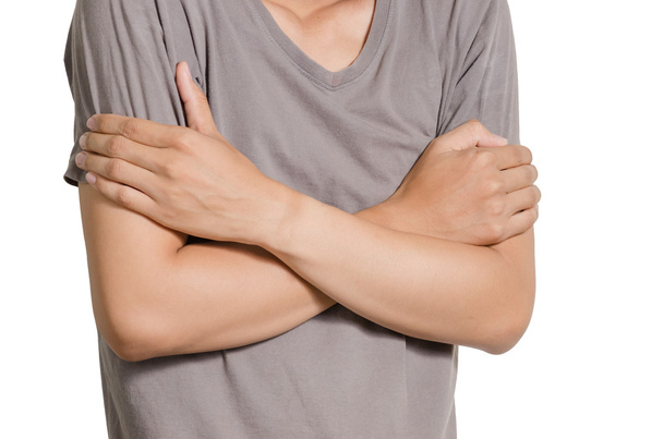 An Asian young man arms folded - Foto, Imagem