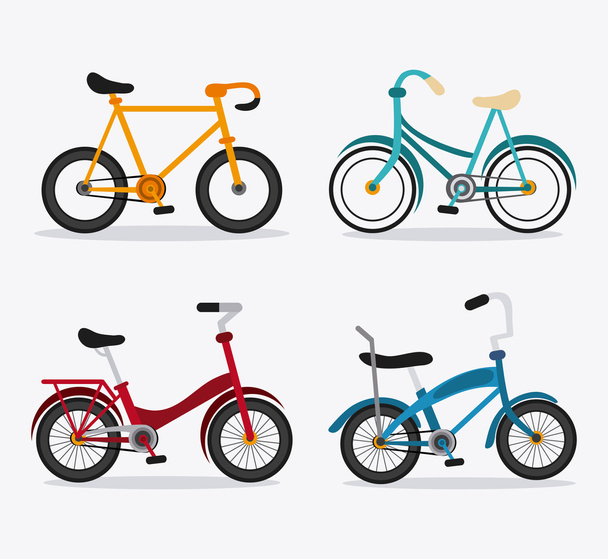 Классический велосипед. значок велосипеда. спортивная концепция. векторная графика
 - Вектор,изображение
