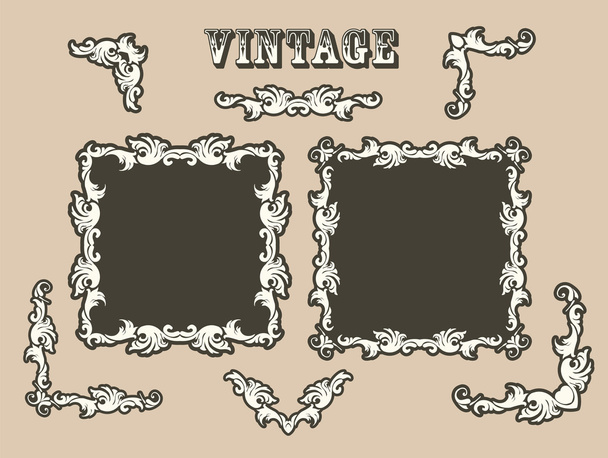 jeu de cadre bordure vintage
 - Vecteur, image