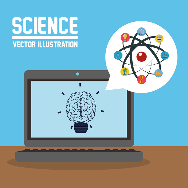 Diseño científico. Ilustración colorida. Icono de dibujos animados
 - Vector, imagen