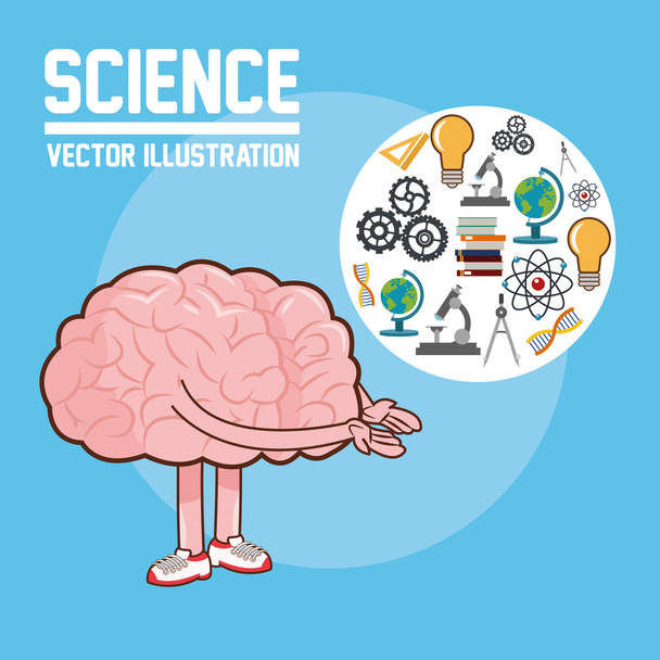 Diseño científico. Ilustración colorida. Icono cerebral
 - Vector, imagen