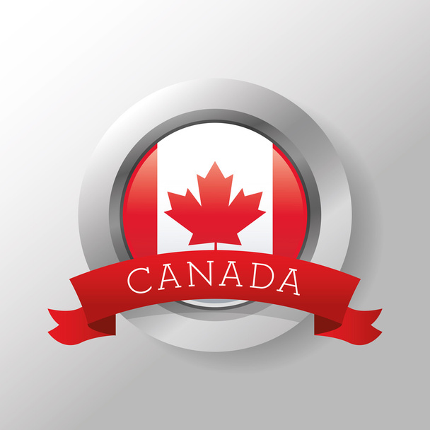 Hrabstwo Canadas projekt. Maple leaf ikona. Pieczęć pieczęć ilustracja - Wektor, obraz