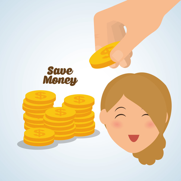 Дизайн Save Money. Финансовая статья. Красочная иллюстрация, векто
 - Вектор,изображение