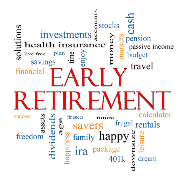 Early Retirement Word Cloud Concept - Photo, Image