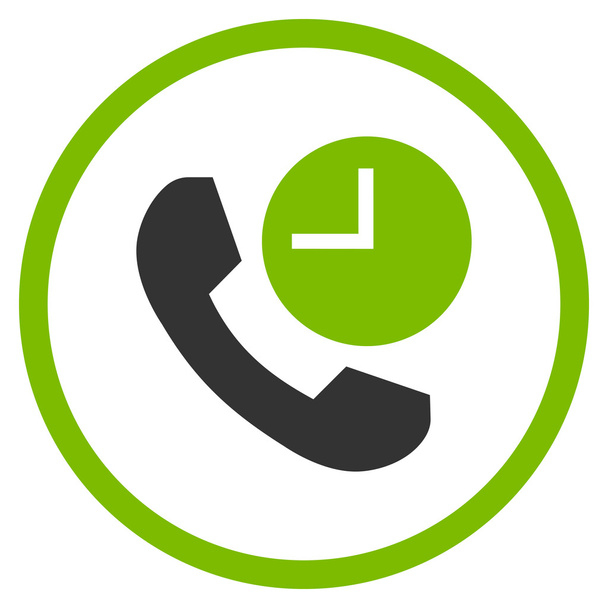 Phone Time Flat Rounded Vector Icon - Vector, imagen
