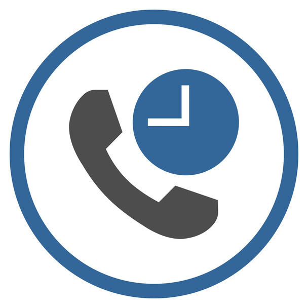 Phone Time Flat Rounded Vector Icon - ベクター画像