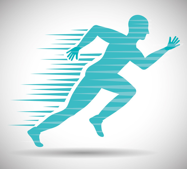 Man of side running. sport concept, vector graphic - Vector, afbeelding