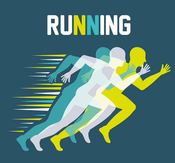 Man of side running. sport concept, vector graphic - ベクター画像