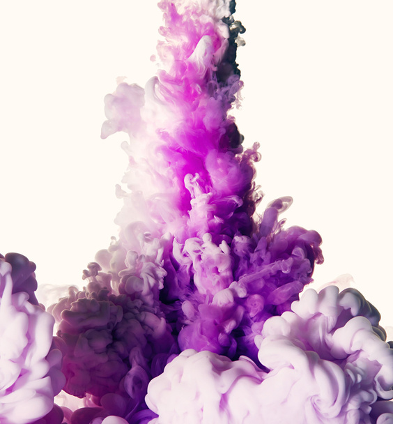 紫色の塗料スプラッシュ - 写真・画像