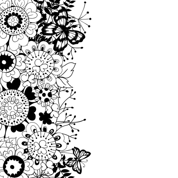 Hand drawn floral card - Вектор,изображение