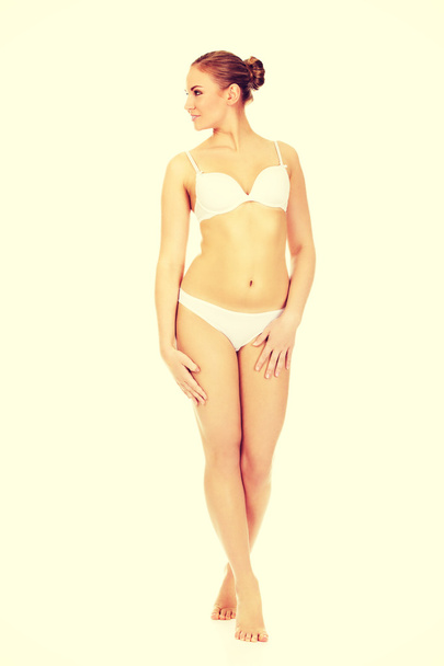 Young sexy woman in white underwear - Фото, зображення