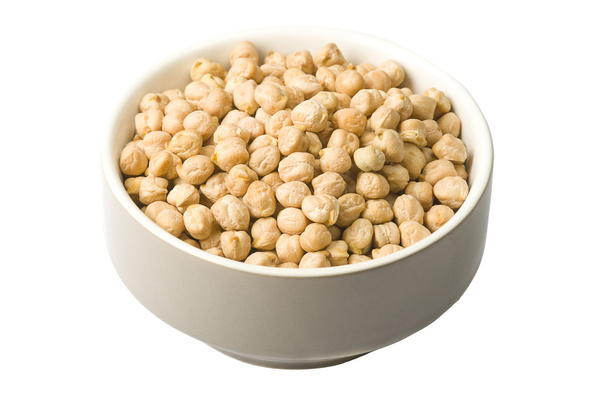Bowl of loose dry chickpea, isolated - Photo, Image