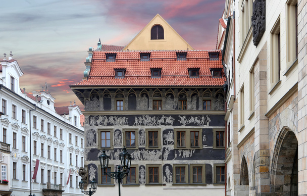 alte Stadthäuser in Prag, Tschechische Republik - Foto, Bild