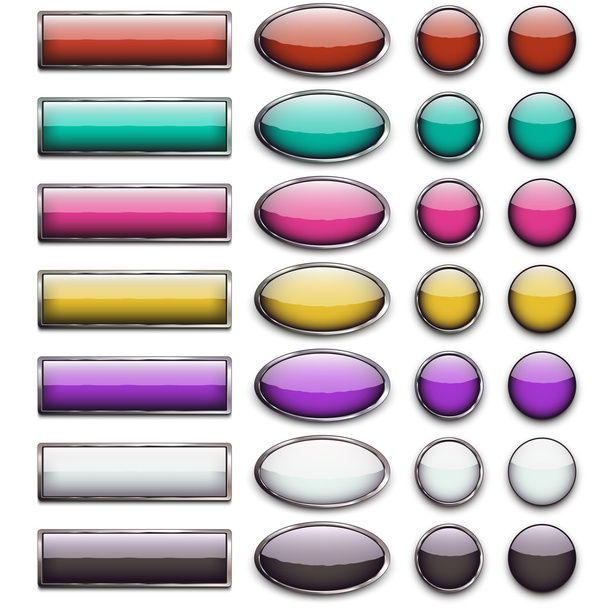 twenty-eight multi-colored buttons - Vector, Image