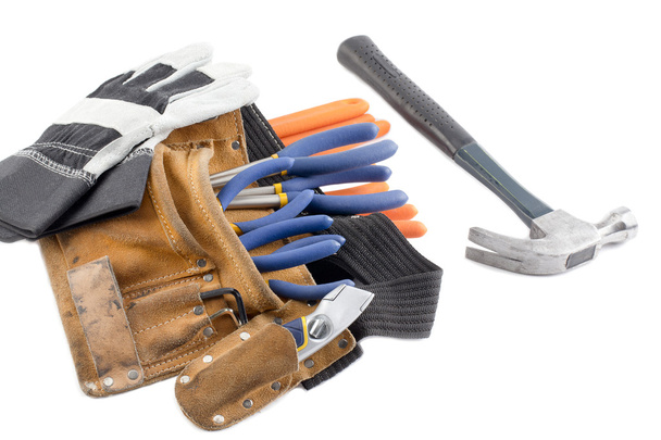 Tool belt with hand gloves - Photo, Image