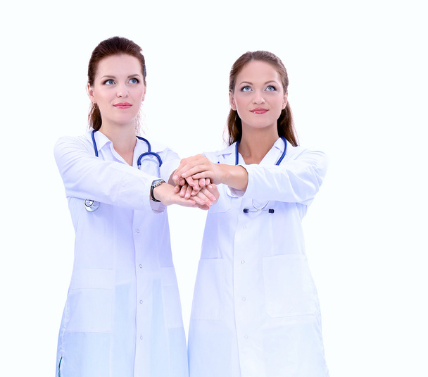 Two young woman doctor , standing in hospital - Photo, image