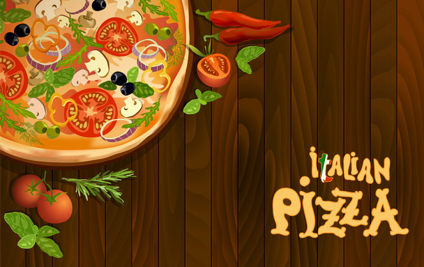 Pizza italian background - Vector, afbeelding