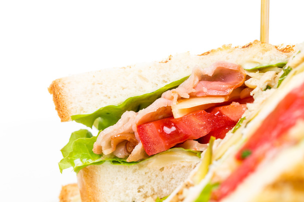 Traditional grilled club sandwich with chicken. - Photo, image